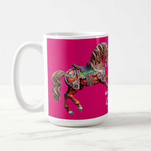 Mug Cheval en bois orné (Gauche)