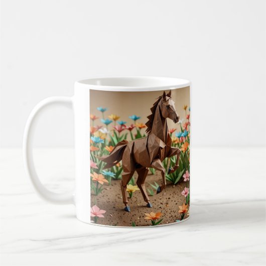 Mug Cheval en origami (Gauche)