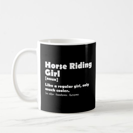 Mug Cheval équitation fille Définition Drôle Equestre (Gauche)