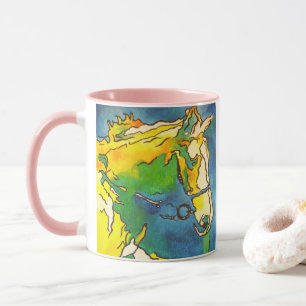 Mug "Cheval et Bridle Colorée Black Outline Art" #ho