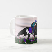 Mug Cheval et cavalier de peinture à visage chauve (Devant gauche)