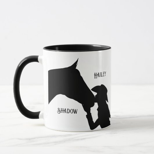 Mug Cheval et fille baiser Cowgirl western (Gauche)