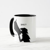 Mug Cheval et fille baiser Cowgirl western (Devant gauche)