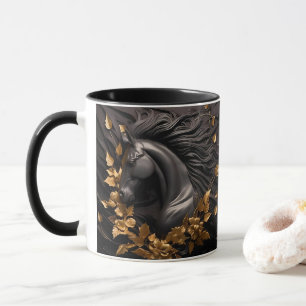 Mug Cheval et fleurs, Cadeau équestre, Équitation