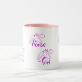 Mug Cheval fille en violet avec tête de cheval Police (Centre)
