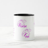 Mug Cheval fille en violet avec tête de cheval Police (Centre)