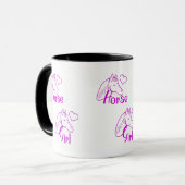 Mug Cheval fille en violet avec tête de cheval Police (Devant gauche)