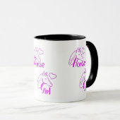 Mug Cheval fille en violet avec tête de cheval Police (Devant droit)