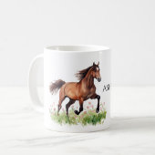 Mug Cheval Fleurs roses (Devant gauche)