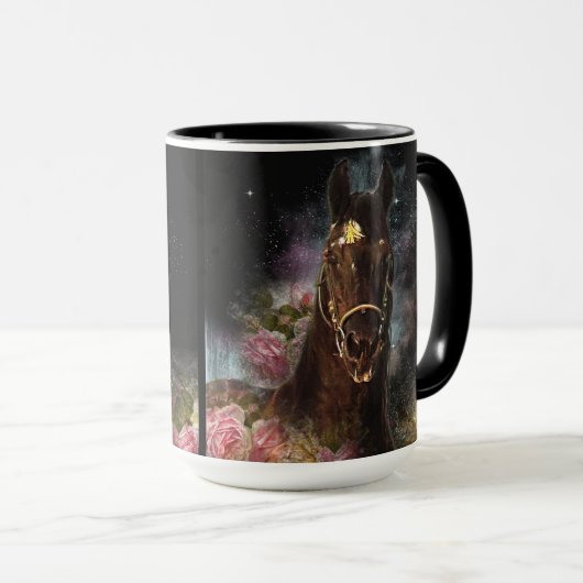 Mug Cheval friésien de Beauté Noire - Mug, Coupe (Devant droit)