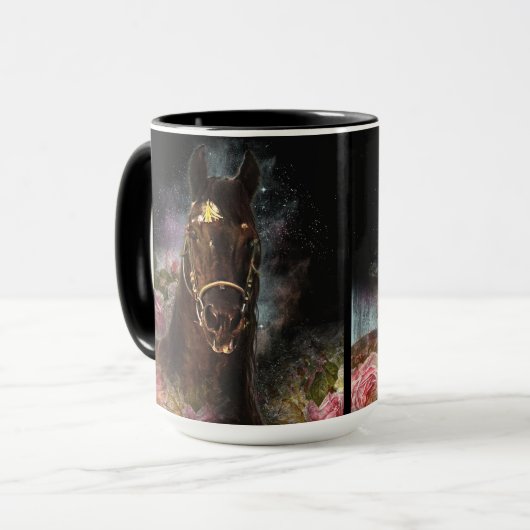 Mug Cheval friésien de Beauté Noire - Mug, Coupe (Devant gauche)