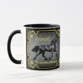 Mug Cheval frison/De zwarte schoonheid/or/noir (Gauche)