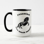 Mug Cheval frison et noir d'étalon, la beauté noire (Gauche)