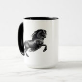 Mug Cheval frison et noir d'étalon, la beauté noire (Devant gauche)