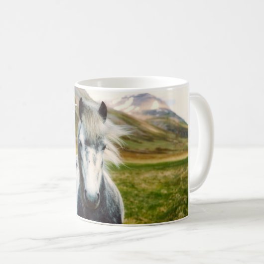 Mug Cheval gris sauvage (Devant droit)