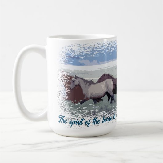 Mug Cheval Herd Cheval Sauvage Cheval Esprit (Gauche)