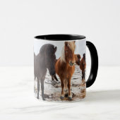 Mug Cheval islandais en hiver Islande (Devant droit)