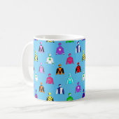 Mug Cheval Jockey Motif en soie sur bleu (Devant gauche)
