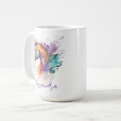 Mug Cheval Lover Aquarelle Nom Musique (Devant gauche)