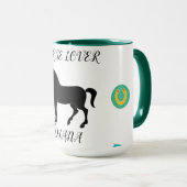 Mug Cheval Lover deux tonneaux avec un nom personnalis (Devant droit)