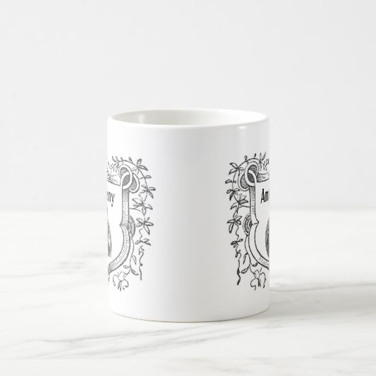 Mug Cheval Lover Ornate Shield Etching Antique Sketch (Centre)