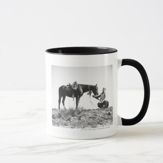 Mug Cheval mangeant d'un chapeau de cowboy (Droite)