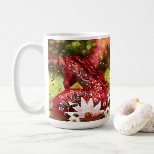 Mug Cheval marguerrier Art Abstrait Rouge Blanc Vert F