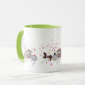 Mug Cheval mariage & Fleurs de transport & Papillons (Devant gauche)
