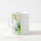 Mug Cheval monogramme personnalisé en aquarelle (Devant gauche)