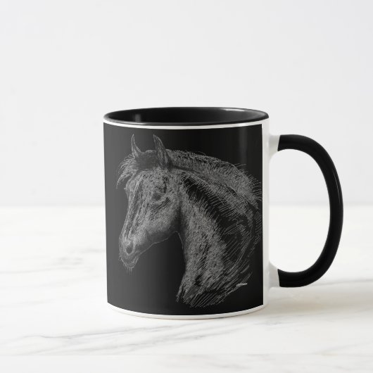 Mug Cheval : Noir (Droite)