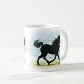 Mug Cheval noir avec carte d'anatomie Star & Sock (Devant droit)