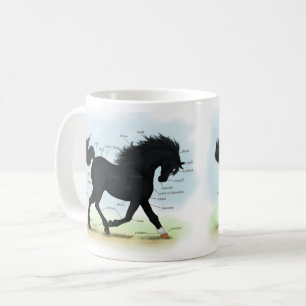 Mug Cheval noir avec carte d'anatomie Star & Sock