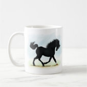 Mug Cheval noir avec étoile et soc (Beauté noire) (Gauche)