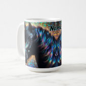 Mug Cheval noir avec Mane Iridescente (Devant gauche)