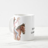 Mug Cheval noir Cheveux rose Brown (Devant gauche)