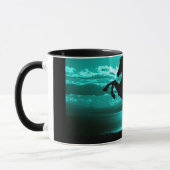 Mug Cheval noir Ciel Turquoise et eau (Gauche)