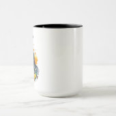 Mug Cheval noir entouré de fleurs Personnalisé (Centre)
