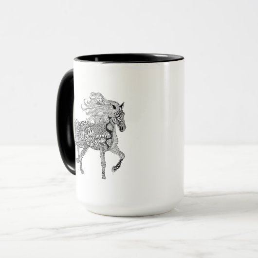 Mug Cheval noir inspiré (Devant gauche)