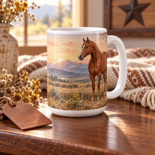Mug Cheval occidental Quarter Horse alezan personnalis