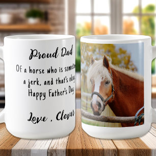 Mug Cheval Papa - Drôle Equestrière Photo personnalisé
