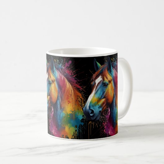 Mug Cheval peint design (Devant droit)