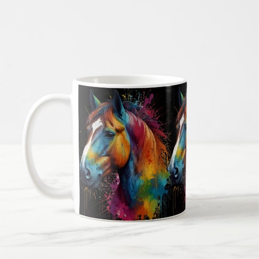 Mug Cheval peint design (Gauche)