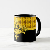 Mug Cheval populaire Friésien noir, Empreinte diamant (Devant droit)
