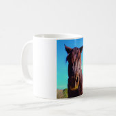 Mug Cheval pourpre avec Bouche verte (Devant gauche)