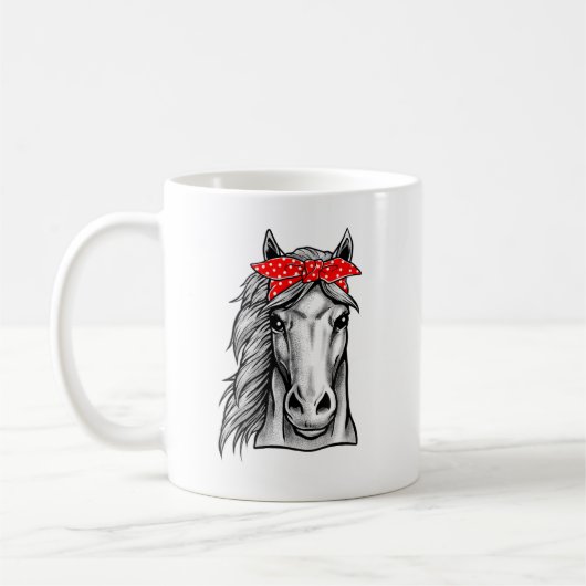 Mug Cheval Rouge Bandana Polka Dot - Laissez-Les Vous (Gauche)