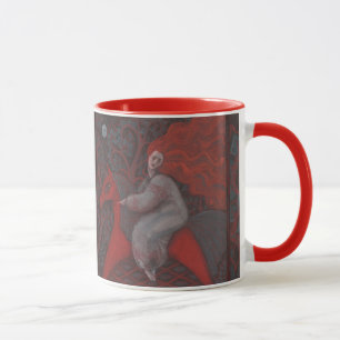 Mug "Cheval Rouge", femme gingembre, art folklorique, 