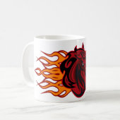 Mug Cheval rouge fière avec flammes (Devant gauche)