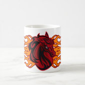 Mug Cheval rouge fière avec flammes (Centre)
