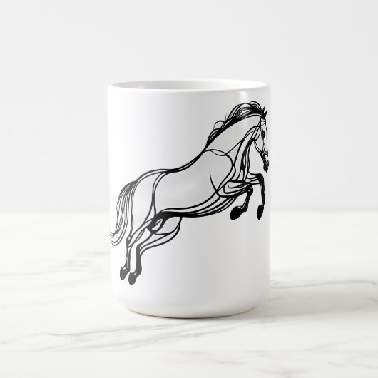 Mug Cheval Sauter Doodle noir et blanc (Centre)