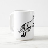 Mug Cheval Sauter Doodle noir et blanc (Devant gauche)